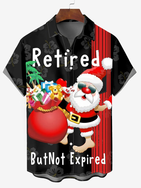 Men's Christmas Funny Graphic Short Sleeve Hawaiian Shirt